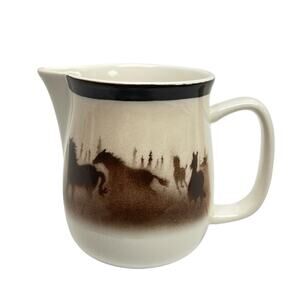 Lodge Stoneware Collection Big Sky "Wild Horses" Creamer Pitcher Thomas Norby